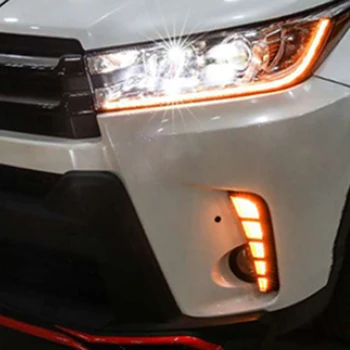 Pre Toyota Highlander 2017 2018 2019 LED DRL Denné Beží Svetlo Predné Hmlové Svetlo Lampy s Turn Signál