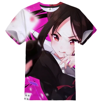 Obľúbené Anime T-shirt KAGUYA SAMA LÁSKA JE VOJNY 3D Tlač Streetwear Kawaii Dievča Vzor T shirt Muži, Ženy, Šport, Móda, Tričká Topy
