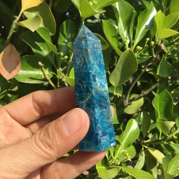 1pc 70-80 mm Prírodný modrý apatitu crystal prútik kameň crystal jediný bod za uzdravenie
