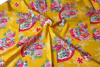 Pol-Metra Japonský kokka Patchwork Kimono Bavlnené Tkaniny Textilné Prešívanie Tkaniny Tkaniny pre šitie Kvet Ventilátor B