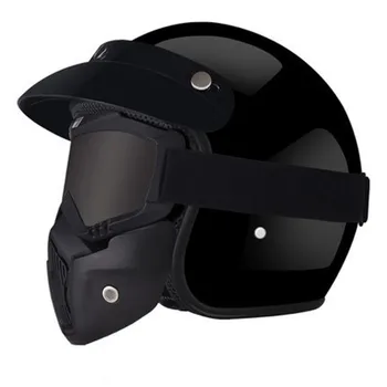 Matný casco moto vintage motocyklové prilby jet capacetes de motociclista vespa cascos para moto cafe racer otvorené tvár lesk