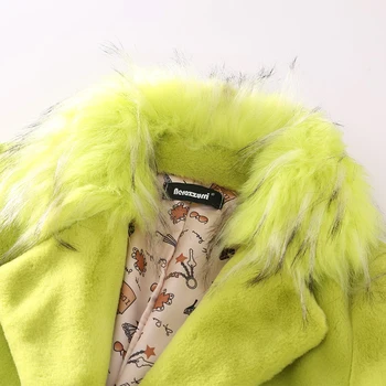 Nerazzurrri dlhé zimné umelú kožušinu kabát ženy s fox kožušiny golier s drážkou klope farebné elegantné plus veľkosť načechraný bunda 5xl 7xl