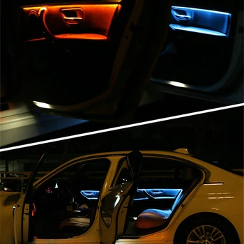 PMFC Dekoratívne Trim Svetlá Štyri Interiérové Dvere Panel LED Oranžová Farby s Modrým Atmosféru Lampa Pre BMW Radu 3 F30 2012-18