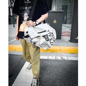 Harajuku Trendový Batoh Muž Veľkú Kapacitu, Oxford Cestovné Bagpack Bežné Hip-hop Streetwear Štýl Šnúrkou Package Batohy
