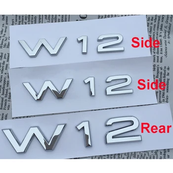 W12 List Číslo Quattro Bar Chrome Znak Auto Styling Blatník Strane a Zadnom Kufri Odznak s Logom Nálepka pre Audi A6L TT a R8 S8