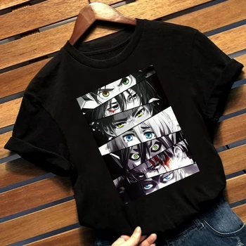 Japonské Anime Útok na Titan Oči T-shirt Ležérne Módne Hip Hop Krátke Rukávy Harajuku Tee Topy
