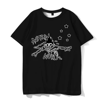 Hip Hop Travis použitím hnojív scotts ASTROWORLD Harajuku T-shirts Mužov Oblečenie 2018 Topy Krátke Rukáv Tričko Tlač Plus Veľkosť A8904-A8907