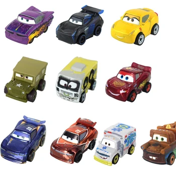 10Pcs Disney Pixar Cars 2 3 Blesk McQueen FLG72 Mini Kovové Zliatiny Diecast Vozidla autíčka Vianoce, Nový Rok, Darček Pre Deti