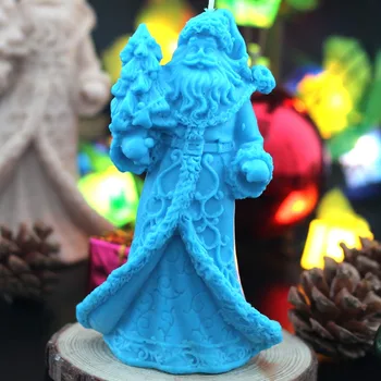 Nicole Factory Veľkoobchod 3D Xmas Santa Claus Silikónové Formy na Mydlo Sviečka Formy Vianočné Plesní