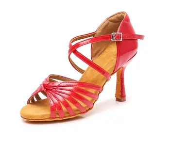 HROYL Drahokamu pracky ženy latinské tanečné topánky pre dámy Tango sála salsa satin soft tanečné topánky na vysokom opätku 6/7.5/8 cm sexy
