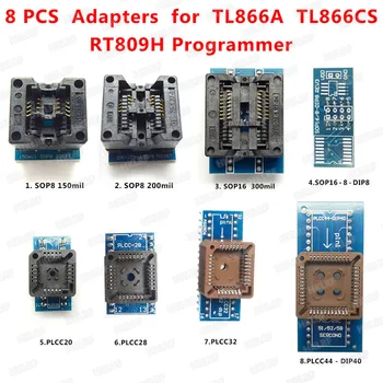 Celý Set 8 Adaptéry Pre TL866ii plus Programátor/ TL866A/EZP2010 + SOP28 +SOP8 + Najlepšie Elektronické Spínače Súpravy