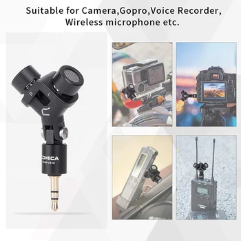 COMICA CVM-VS10 Mini XY Cardioid Stereo Mikrofón pre Gopro Kamerou Smartphone Mikrofón pre Záznam Videa((3,5 mm TRS)