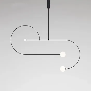 Nordic art design line luster Postmoderných minimalistický spálňa nočné led luster kaviareň bar tvorivé skla žiarivky