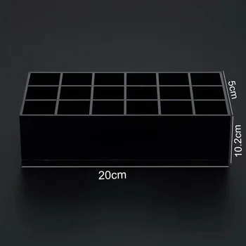 Čierny akryl kozmetika úložný box ploche rúž/kefy organizátori prispôsobené logo šperky zobraziť zásobník