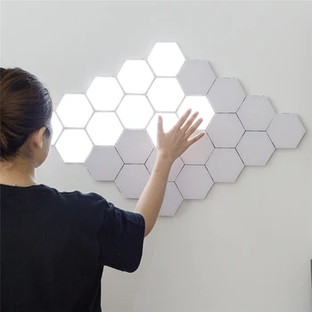 Kreatívne Led Nástenné svietidlo Moderného Honeycomb Modulárny stavebnicový Helios Dotyk Nástenné Svietidlo Quantum Lampa Magnetické Nástenné Svietidlá pre Domácnosti
