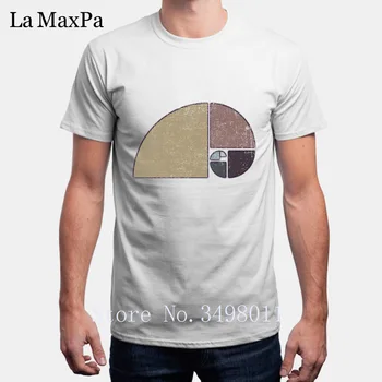 Nové Tričko Pre Pánske Núdzi Geometrické Fibonacciho Špirála Tričko Basic Pevné O Krk Fitness 2018 Homme T-Shirt Mužov