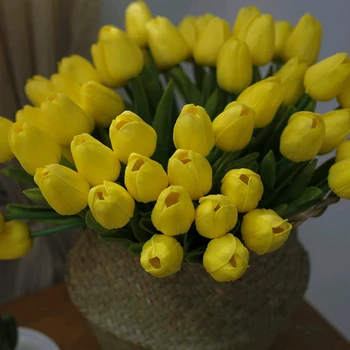 10pcs Umelé Tulipán Kvety Dlhé Stonky, Kytice Skutočný Dotyk Simulácia Kvety pre Domáce Izba Strany Svadobné Dekorácie