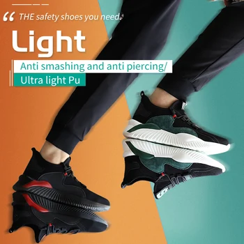 2020 nuevos zapatos de seguridad transpirables para hombres, botas de punta de acero, botas informales para hombres, zapatos de