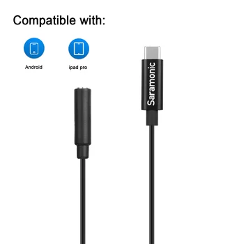 Saramonic SR-C2003 3,5 mm Samica na USB-C Kábel pre Typ-C Zariadenie Samsung Galaxy s rezacím zariadením S10 S9 S8 Plus Poznámka 10+ 10 9 8 LG a-MM1