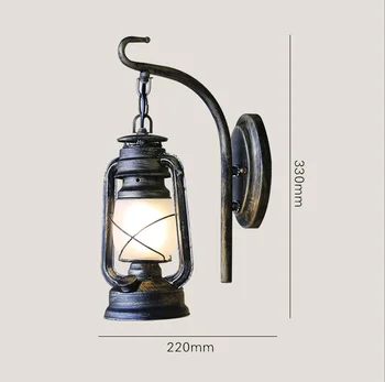 Vintage staromódne, matné sklenené nástenné svietidlá, retro Petrolej lampa dizajn E27 LED železa lampa na schody&cafe&verandu&uličkou LDK024