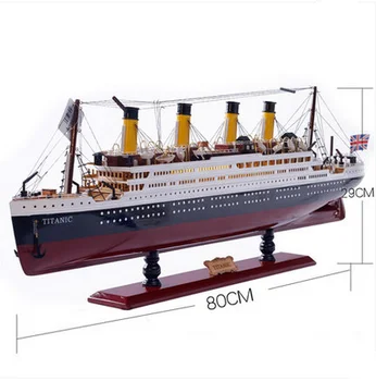 35-100 CM Drevené Titanic Výletnej Lode Model s LED Dekorácia Dreva Plachetnici Plavidlá, Svetlá, Tvorivá Dekor