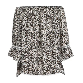 Leopard Šifón, Blúzky, Ženy Sexy Mimo Ramenný Letné Tričko Dámske Topy A Blúzky Dámske Blúzky Top Blusas Mujer De Moda 2020