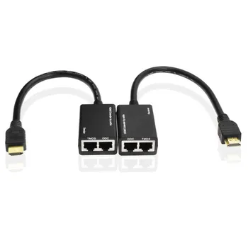 Výrobnú cenu HDMI Cez RJ45 CAT5e CAT6 LAN Ethernet Balun Extender Repeater Až 100 stôp 1080P J08T Drop Shipping