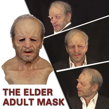 Unisex Masque Halloween Party Celotvárová Maska Starší Starý Muž Pokrývky Hlavy Pre Maškaráda Strany Halloween Starý Muž Masky Pre Dospelých #922