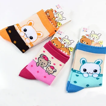 5 párov / Pack Deti Ponožky Bavlna jar & jeseň cartoon čipky dievčatá ponožky 1 až 9 rok deti ponožky pre dievčatá
