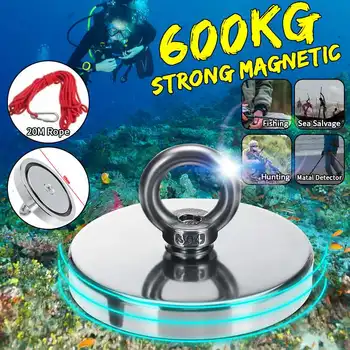 D120mm 600 kg Silný Magnet Hrniec Rybárske Magnet Deep Sea Zachrániť Magnetické Háku Trvalý Neodýmu NdFeB Magnetické Rybárske Nástroj