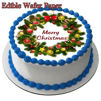 Vianočný obrázok jedlá oblátka Papier na Tortu Zdobenie Vňaťou Papier Cukru Papiera Vianočný Večierok Cake Zdobenie Dodávateľov