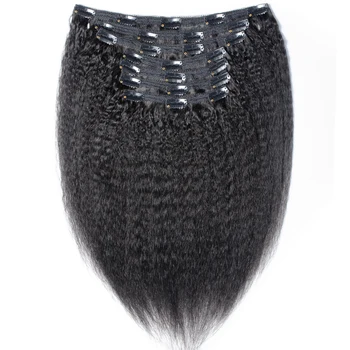 Tinashe Krásy Kinky Rovno Clip In Ľudské Vlasy Rozšírenia Pre Čierne Ženy Brazílsky Kinky Clipins Vlasy Prirodzenej Farby 8Pcs/120 g