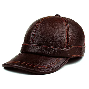 Dospelý Nové Originálne Kožené Hat pánske Teplé pravej Kože šiltovku Muž Zimné Vonkajšie Ucho Ochranu Spp Kožený Klobúk B-8385