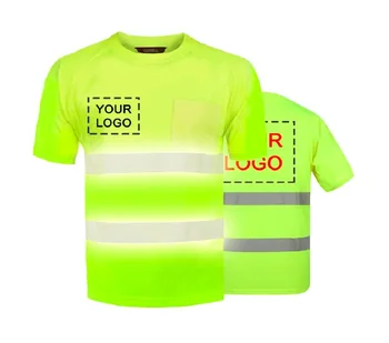 Vlastné logo, Vysoká Viditeľnosť Krátke Rukáv Tričko Reflexné T-shirt Lete Vysokej Viditeľnosti Bezpečnosti Práce, Tričko Priedušná Práce