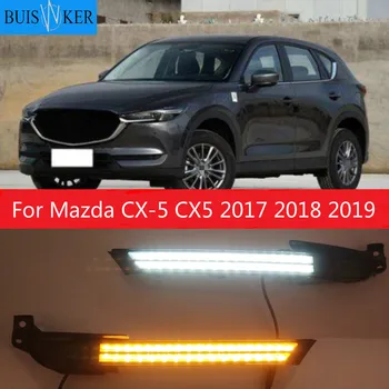 2 ks Pre Mazda CX-5 CX5 2017 2018 2019 DRL LED Denných prevádzkových Svetlo Žlté Sústruženie Signál noc modrá hmla lampa