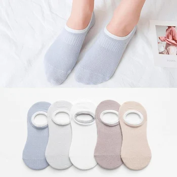 5 Párov Jednofarebné Ponožky Ženy Loď Ponožky Neviditeľné Dievčatá Bavlna Jar Leto Módne Plytké Úst Vysoko Kvalitné Ponožky