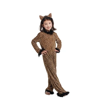 Deti Dieťaťa Zvierat Žijúcich Leopard Cosplay Kostým pre Dievčatá Fantasia Halloween Purim Karnevalu Mardi Gras Party Jumpsuit