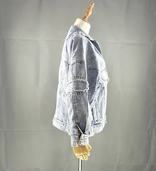 2018 Uvoľnite Základný Náter Módne žena bomba Kabát Veľké Vrecko Voľné Bunda Ženy Nadrozmerná Kabát Harajuku Vintage Demin Bunda