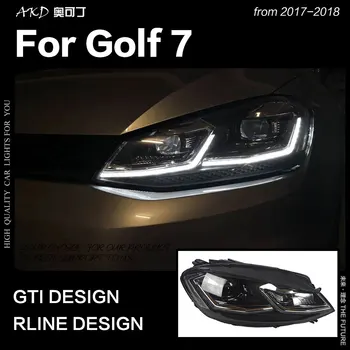 AKD Auto Styling pre VW Golf 7 MK7 LED Reflektor Golf7.5 R LÍNIA Dizajnu DRL Hid Dynamického Signálu Vedúci svetlo Bi Xenon Lúč Príslušenstvo