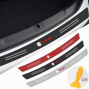 Auto styling 3D Carbon Auto batožinového priestoru Zadný Nárazník Ochrany Nálepky Na Suzuki jimny SWIFT VITARA SX4 Accessorie