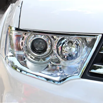 ABS Chrome Zadných svetlometov Kryt Lampy čalúnenie Predných svetlometov Kryt Lampy výbava pre 2013-Mitsubishi pajero sport Auto styling