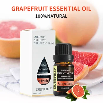 Sweetvally 10 ml Grapefruitový esenciálny olej Masáž Zvlhčovač Tea Tree Škorica, Tymián, Ylang-Ylang Vanilkový Olej Základné