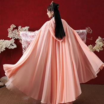 2021 Hanfu Ženy Dávnych Dynastie Han Princezná Oblečenie Žien Čínsky Štýl Víla Šaty, Plášť Elegantné Opaľovací Krém Hanfu Plášť