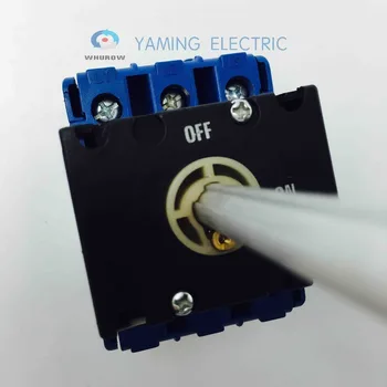 Yaming Izolant prepínač s visiacim zámkom 63A 3 Fázy 2 pozíciu na-off, so hliníkový panel otočný spínač kabinetu YMD11-63B
