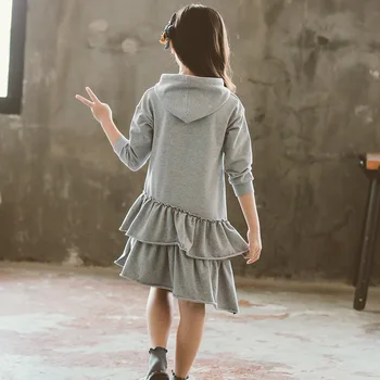 Dievčatá Šaty 2019 Nové Jeseň Dievčatá Oblečenie Šaty Módneho Dizajnu Dospievajúce Deti Šaty pre Dievčatá Bežné Nosenie 6 8 10 12 Rokov Oblečenie