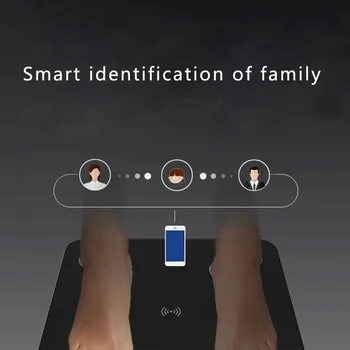 26*26 cm telesný Tuk Stupnice Smart BMI Rozsahu LED Digitálne Kúpeľňa Bezdrôtový Hmotnosť Rozsahu Rovnováhu bluetooth APLIKÁCIE Android IOS