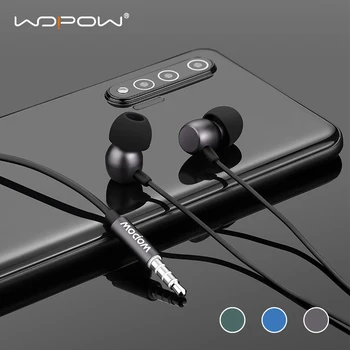 WOPOW Káblové Slúchadlá s Mikrofónom 3,5 mm In-ear Slúchadlá HiFi Stereo Zvuk Športové Slúchadlá pre Xiao iPhone Samsung Slúchadlá