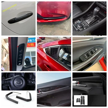 Carbon Fiber Vzhľad Gear Box Panel / Pilieri Vzduchu AC / Rukoväť Miska / Predné Hmlové Svetlomety Obočie Kryt Výbava vhodné Pre Mazda 6 2019 2020