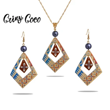 Cring Coco Havajské Akrylové Sady Šperkov Očarujúce Nový Dizajn Geometrické Príslušenstvo Chians Visiace Náušnice, Náhrdelníky pre Ženy