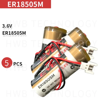 5pack NOVÉ ER18505M ER18505 18505M 18505 lítiové batérie 3.6 V, 3500mah PLC ovládať v Li-ion batérie červený konektor batérie